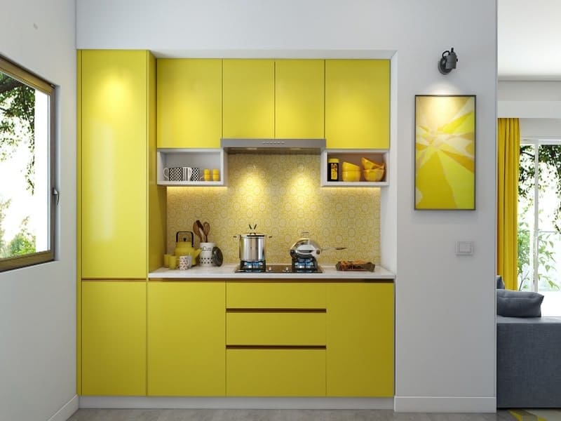 straight modular kitchen